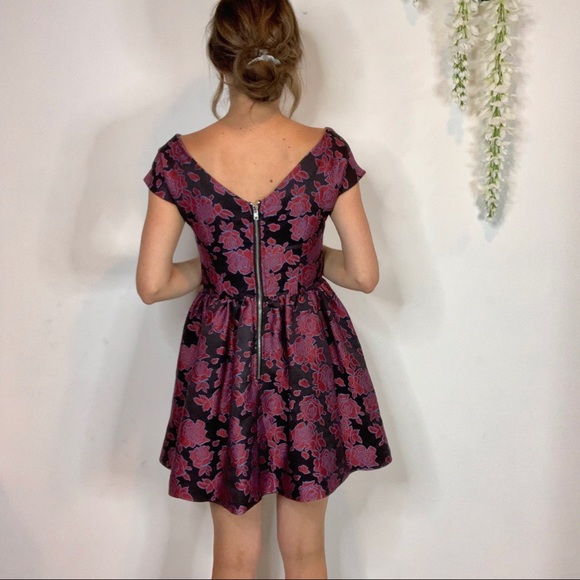 TRUE DECADENCE brocade fit & flare dress Regencycore 1854 - Picture 3 of 10